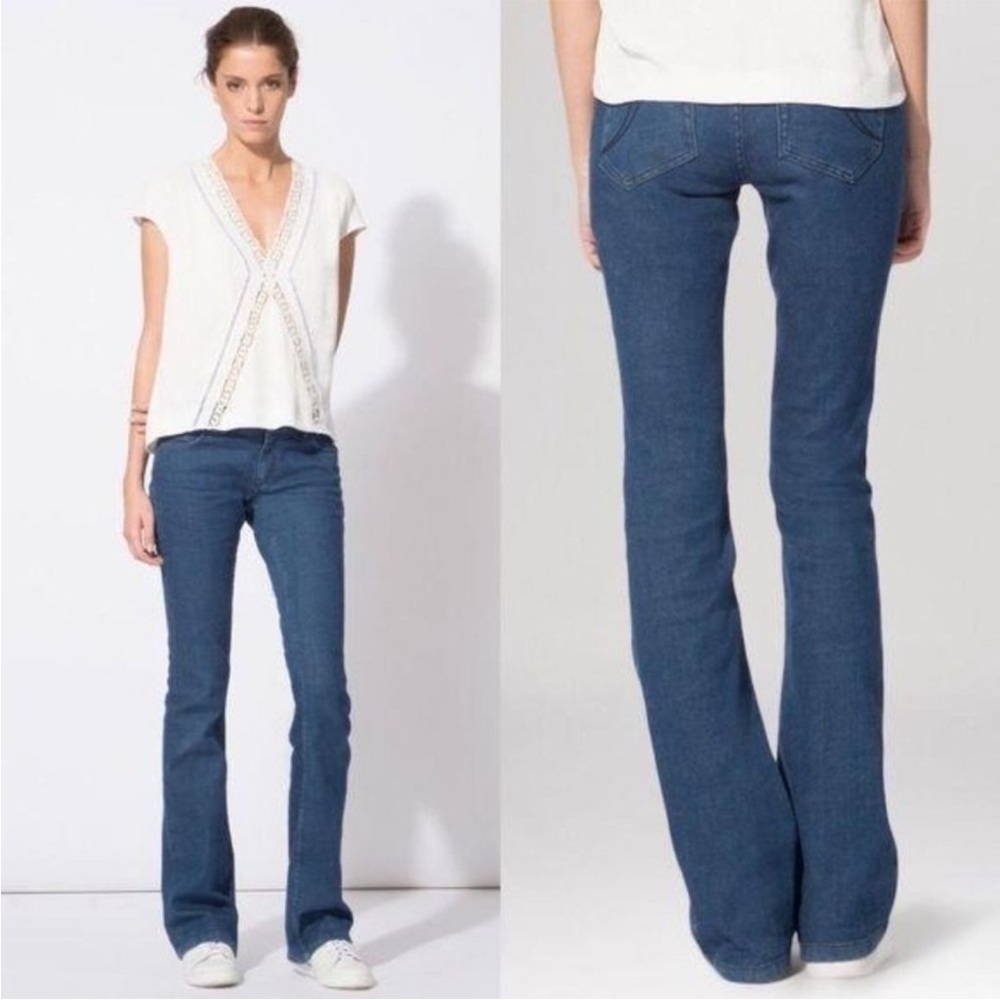Maje Brut Paco Flared Blue Medium Wash 28 size